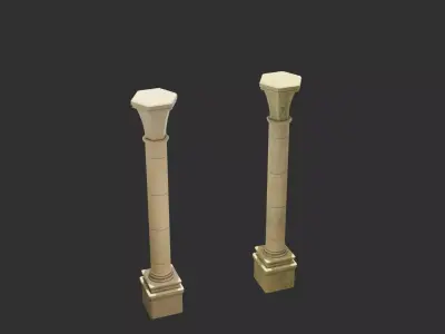 Stylized Columns Low-poly 3D model