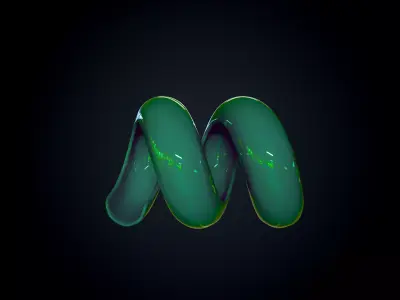 M Model Low-poly 3D model