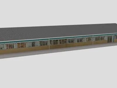Realistic European City Block Building 13 Low-poly 3D model