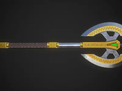 Fantasy Axe 04D Low-poly 3D model