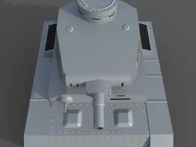 Cartoon Pz  III Low-poly 3D model