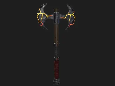 Stylized Warrior Axe PBR Modeling Free low-poly 3D model