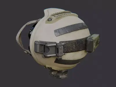 USMC Tactical Helmet with Rails NVG Mounts Low-poly 3D model