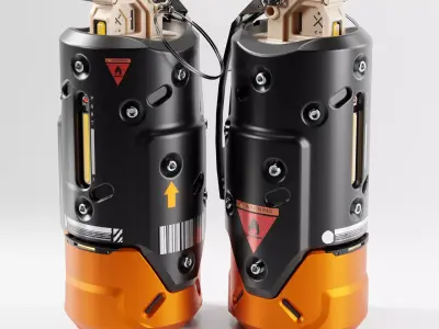 Toxic Sci-fi Grenade 3D model