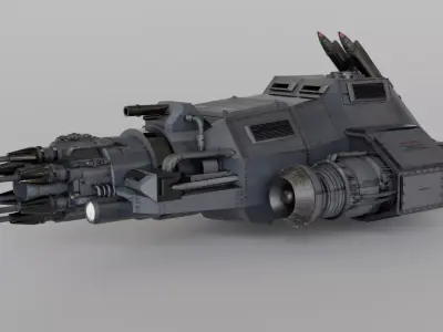 Dystopian Sci-Fi Military Speeder 3D model