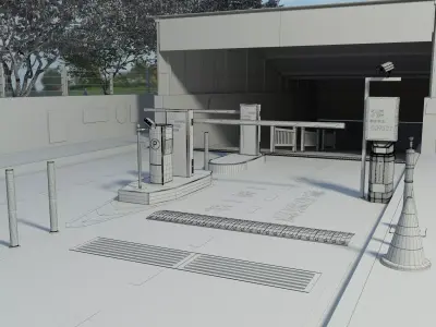 Parking entrance Low-poly 3D model