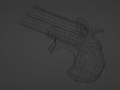 Derringer Pistol Low-poly 3D model