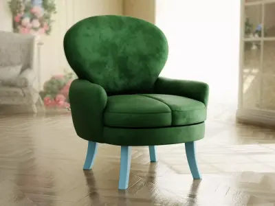 Furniture Accent Chairs Bohemian 009 Low-poly 3D model
