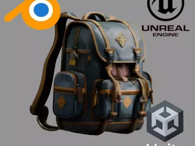 Stylized Backpack BP03 Low-poly 3D model
