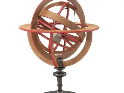 18th Century French Planetarium and Armillary Sphere 3D model