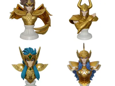 Saint Seiya 12 Bust golden Knights 3D print model