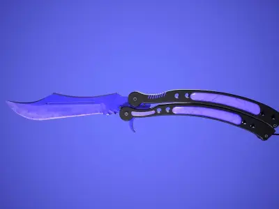 Butterfly Knife - 9 in 1  Low-poly 3D model
