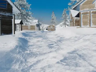 Winter Mountain Village 3D model by CG-Muse