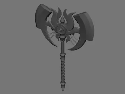 Low poly axe model Low-poly 3D model