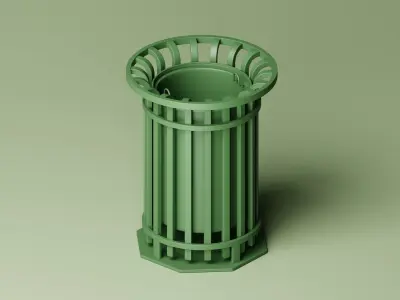 Trash Bin 3D Model Low-poly 3D model