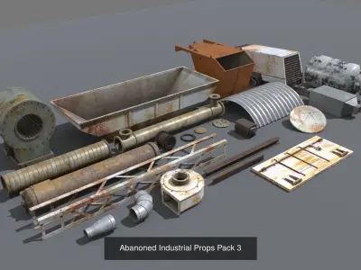 Abandoned Industrial Props 3D Model Pack