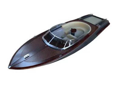 Luxury Boat Low-poly 3D model