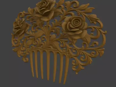 VICTORIAN ROSE COMB 3D print model