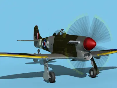 Hawker Hawker Tempest MK1 V07 3D model