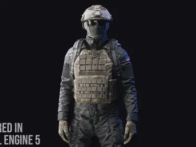Tactical Soldier Low-poly 3D model