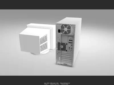 Computer 01 Low-poly 3D model