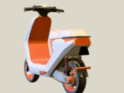 Modern electric scooter  Low-poly 3D model
