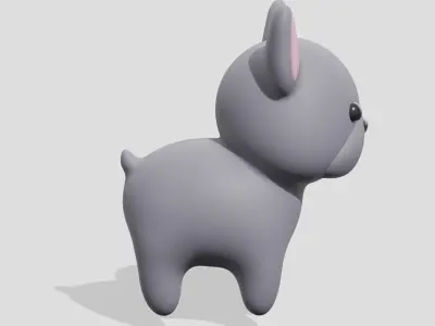 Cute little dog French Bulldog  3D model