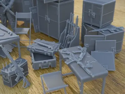 SAFE STORAGE FOR ARTILLERY FOR WAR TERRAIN 1-35 SUPPORTED STL 3D print model
