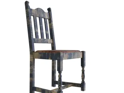 Old Chair Low-poly 3D model