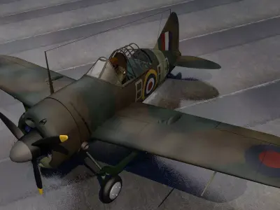 Brewster B339 Buffalo Mk-1  - RAF 3D model