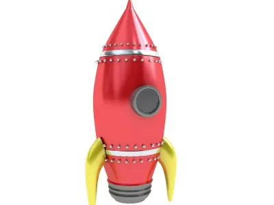 Cartoon Rocket v2 3D model