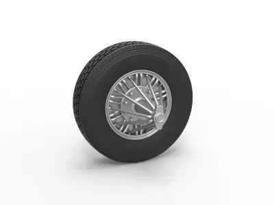 Front custom Slab wheel of semi truck Scale 1 to 25 3D print model