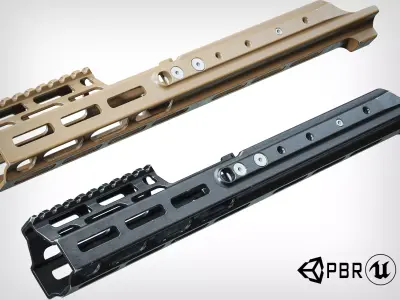 FN SCAR tactical handguard Low-poly 3D model