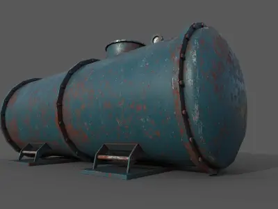 Tank container set of 3 - PBR - lowpoly Low-poly 3D model