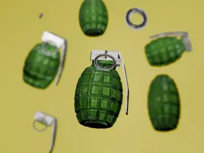 realistic low poly grenade 3d model Low-poly 3D model