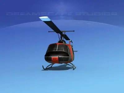 Bell UH-1B Iroquois V01 US Army 3D model