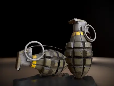 Mk2 Grenade Free low-poly 3D model