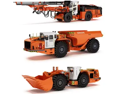 Underground Mining Machines Sandvic 3D model