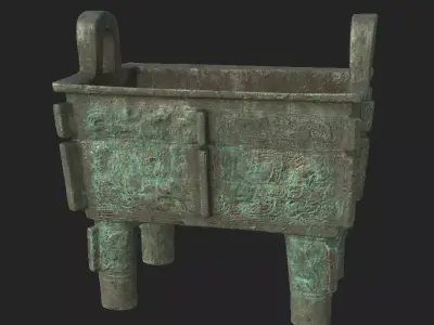 Four-legged square tripod RPB and 3D print model Low-poly 3D model