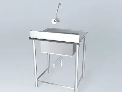 Kit215 Bancada Inox Cuba V2 por Alex Marques Free 3D model