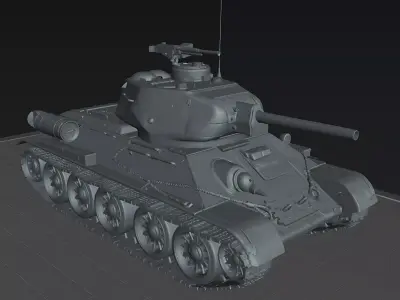 Tank T-34  WW2 Detailed 3D Printable Model 3D print model