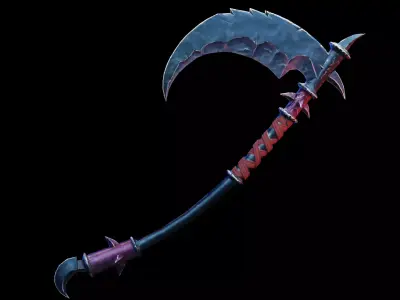 Stylized Scythe Low-poly 3D model