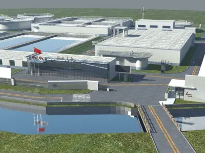 Sewage Water Treatment Station 3D model