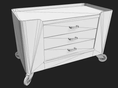 Old Industrial Steel Trolley Low-poly 3D model