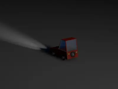 Low-poly Car PBR Game ready driving on road Free low-poly 3D model