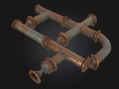 Industrial Conduit System Modular Electrical 3D model
