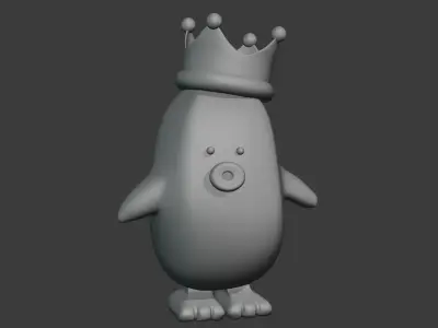 Cute King Banana Chicken Free low-poly 3D model