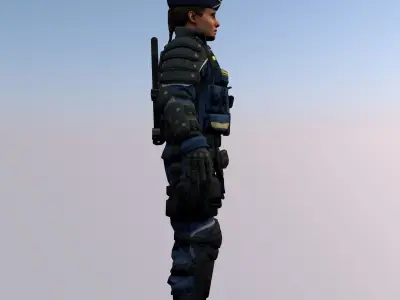 Agent from the game CSGO Commandant Rushar 3D model