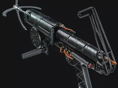 Grappling Hook Gun  Low-poly 3D model