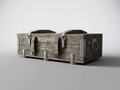Military Wooden Weapon Crates Low-poly 3D model